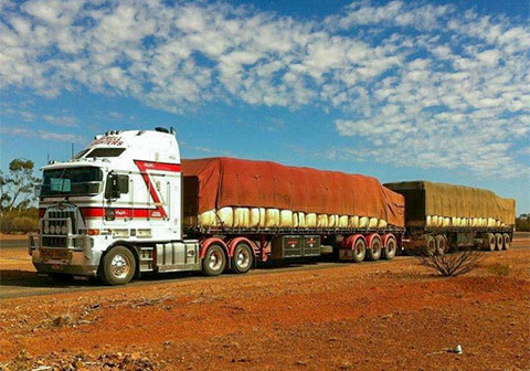 Inverell Freighters’ Truck in Quilpie heading to Inverell wool stores